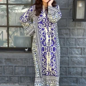 2 Pcs Women's Stitched Lawn Printed Shirt And Trouser