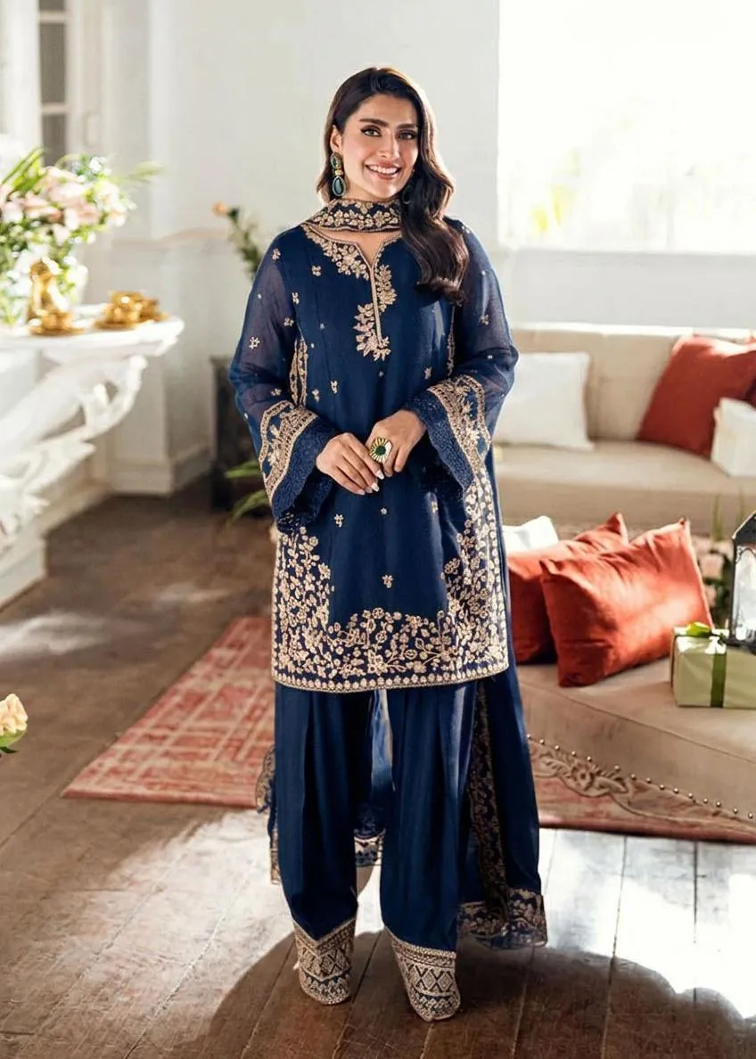 Neck,Sleeves Daman Thread Embroidered 3Pcs Set - Image 3