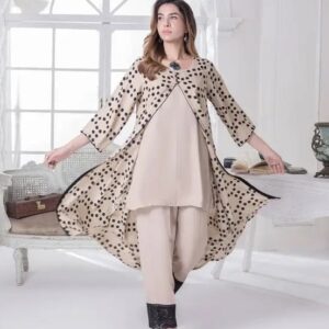 3 Pcs Women's Stitched Arabic Lawn Printed Suit