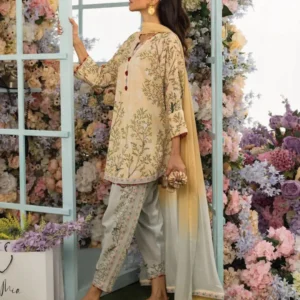 2 Pcs Women's Stitched Swiss Lawn Printed Co-Ord Set