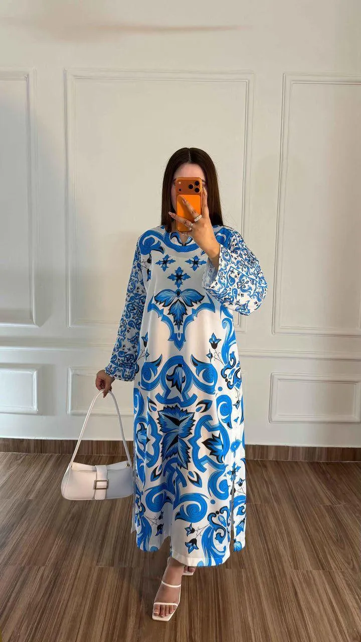 Blue Printed Doria Lawn 2PC Suit for Women - Image 7