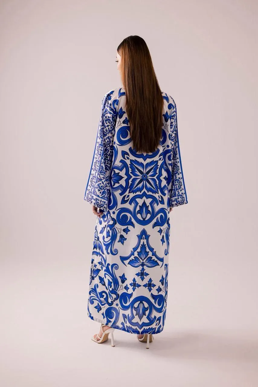 Blue Printed Doria Lawn 2PC Suit for Women - Image 9