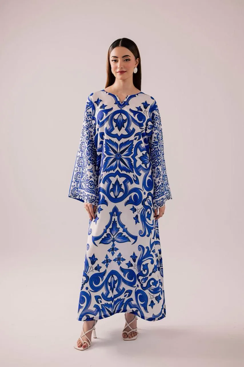 Blue Printed Doria Lawn 2PC Suit for Women - Image 2