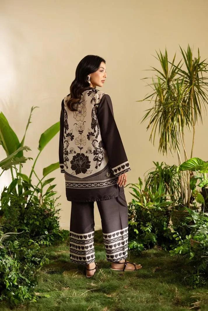 Black Printed Swiss Lawn 2Pcs Shirt Trouser Set - Image 5
