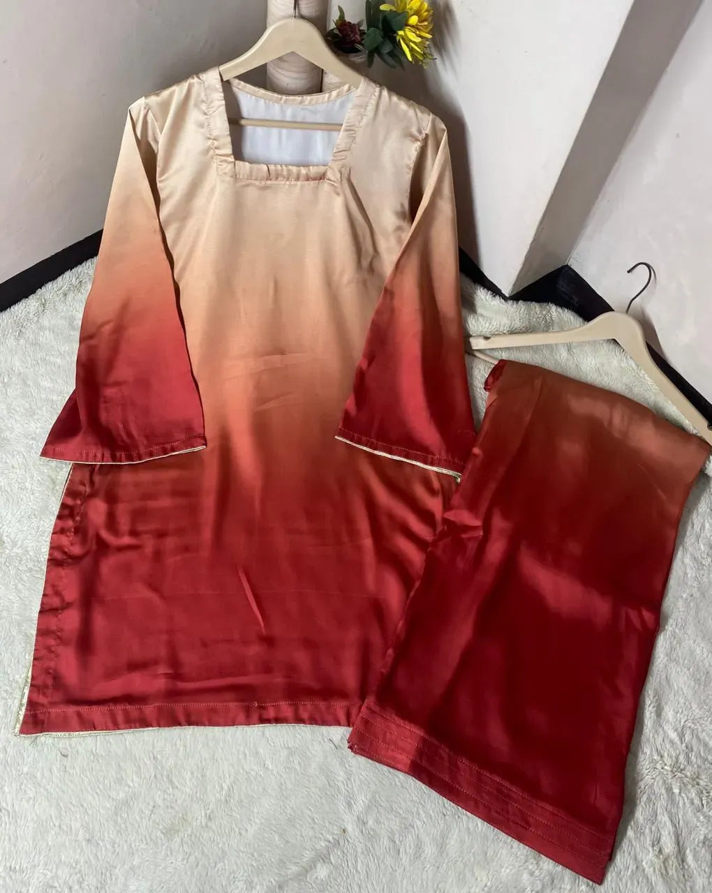 Multicolor Shamoz Silk Printed 2Pc Set - Image 6