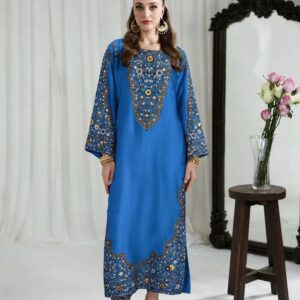 Blue Printed Doria Lawn 2PC Women Suit Set
