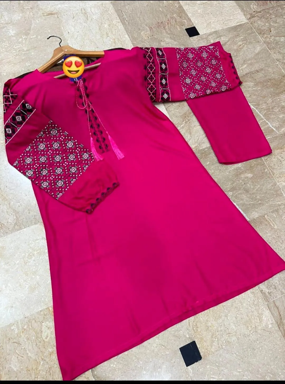 Airline Jabla Embroidered Shirt Trouser Set Mes Size Linen - Image 3