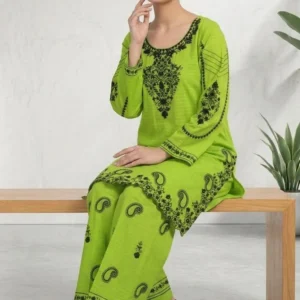 Green Embroidered Cotton Lawn 2Pcs Set