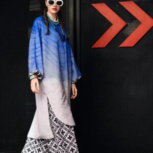 2 Pcs Women's Stitched Swiss Lawn Printed Shirt And Trouser