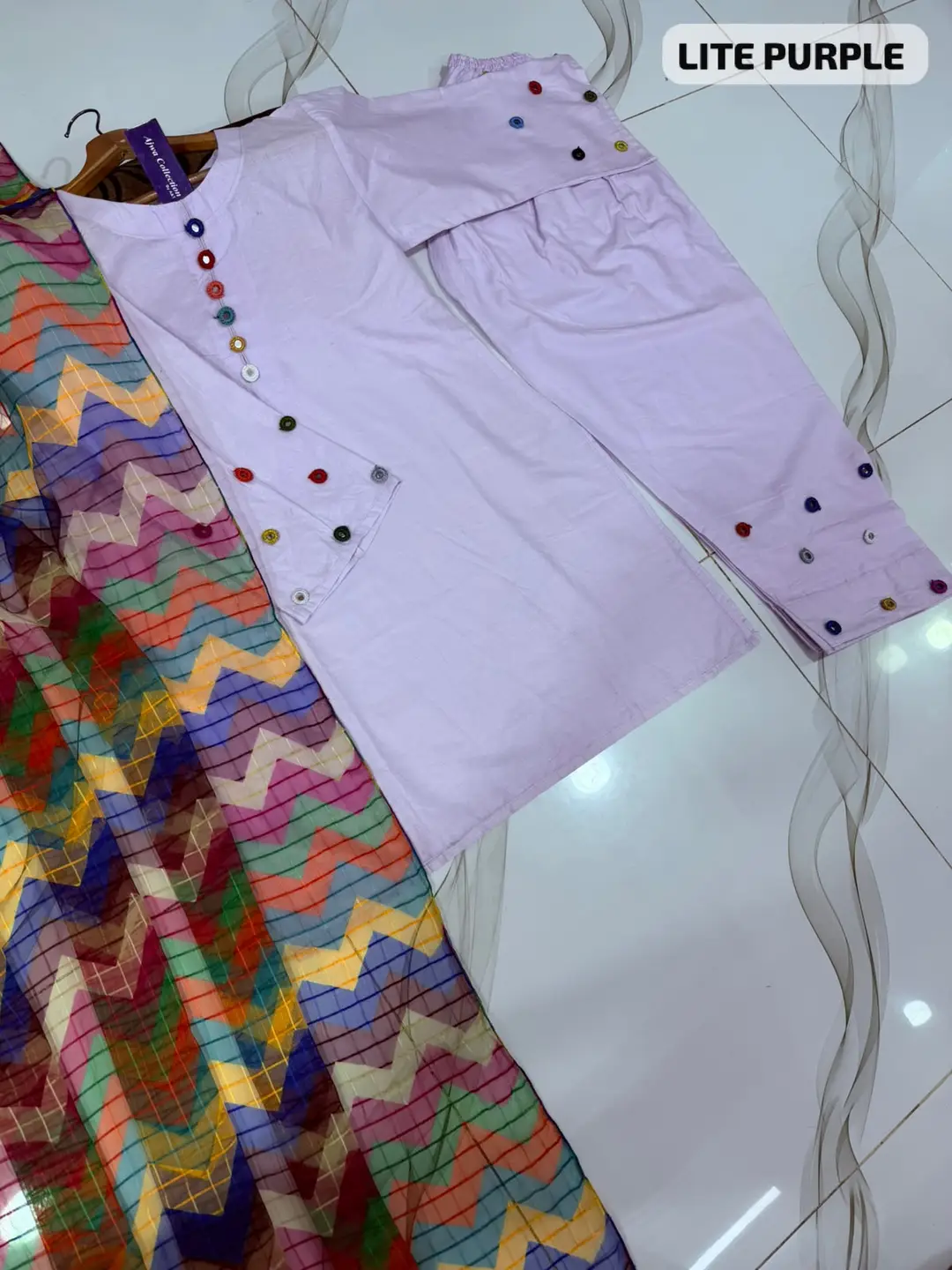 3 Pcs Women's Stitched Cotton Sheesha Work Suit - Image 6