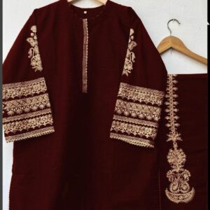 Women Katan Silk Embroidered Kurta Set Medium